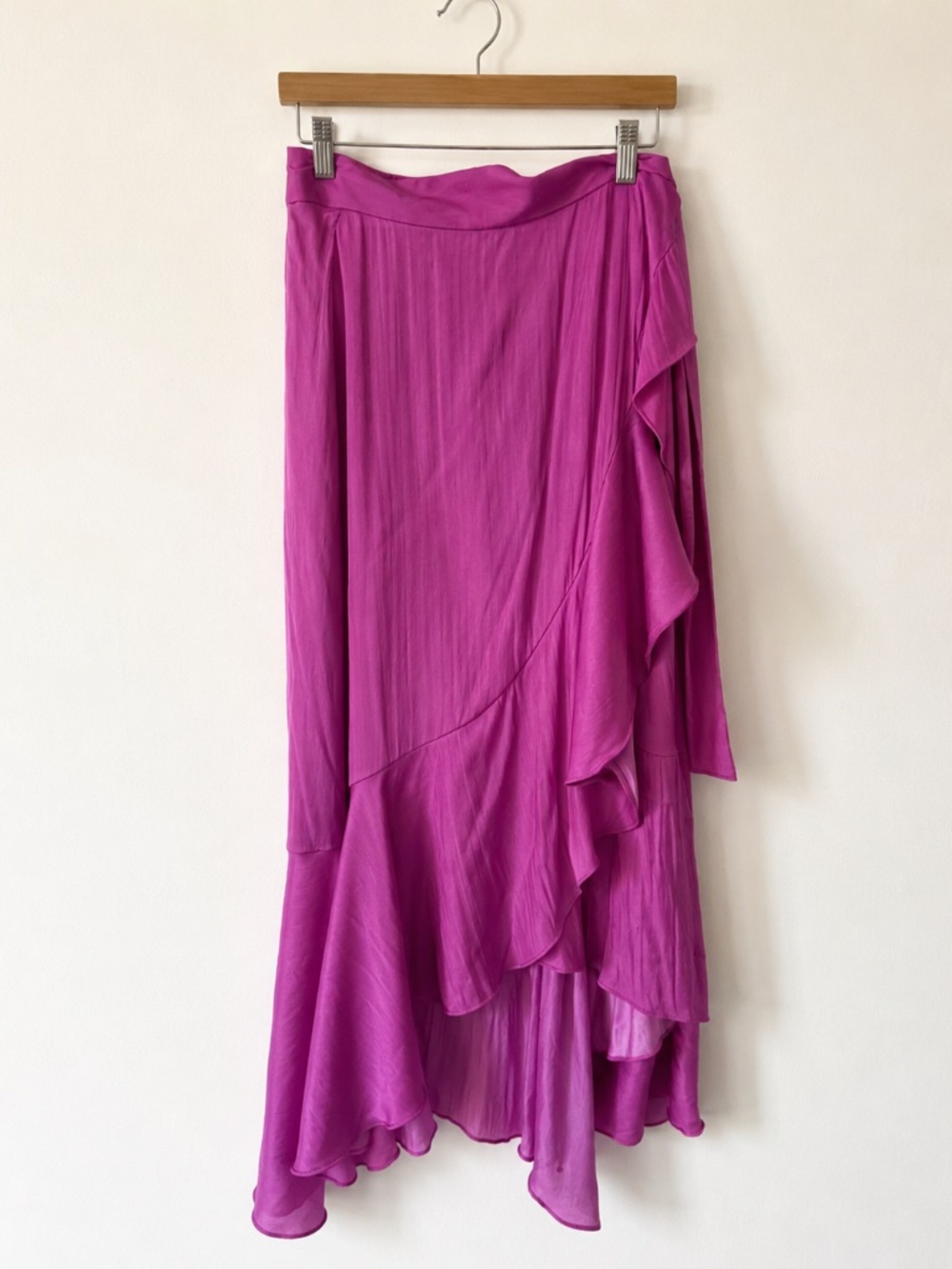 Maeve by Anthropologie Draped Asymmetric Skirt in Magenta